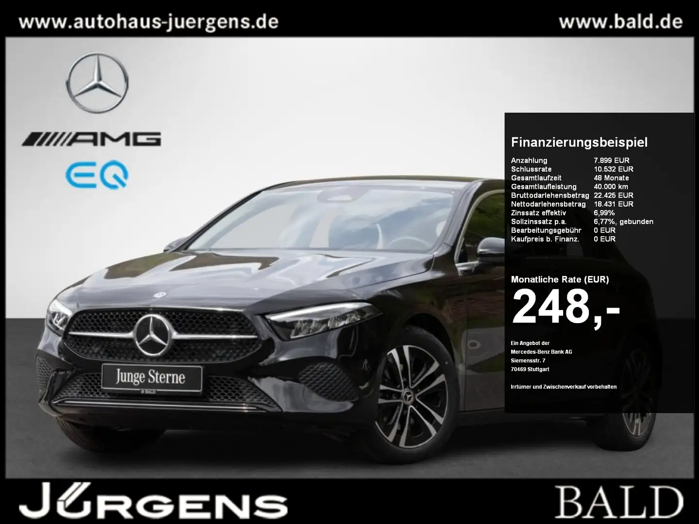 Mercedes-Benz A 180 Progressive-Advanced/LED/AHK/Cam/DAB/17" Czarny - 1