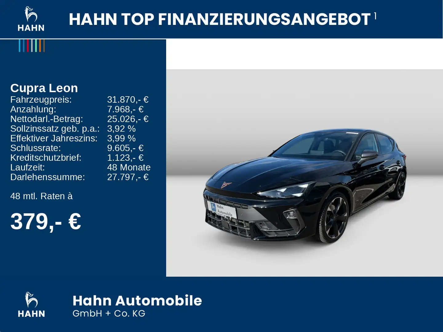 CUPRA Leon 2.0TDI DSG LED NAVI KAMERA SITZH ACC ALARM Schwarz - 2
