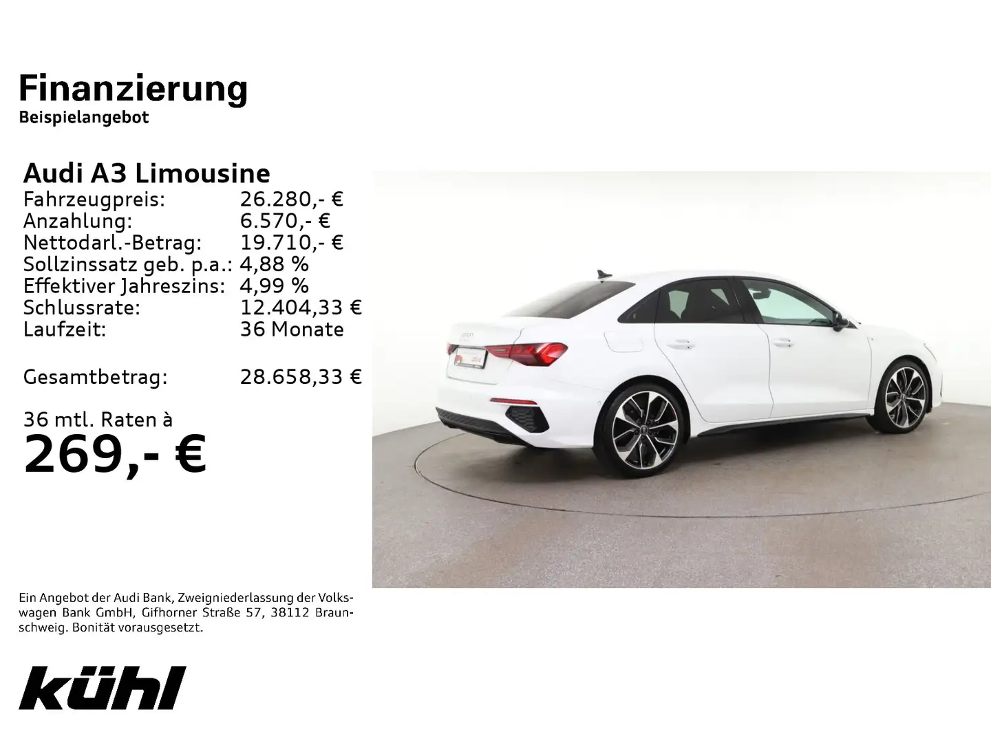 Audi A3 35 TFSI S tronic S line LED/ACC/Nav Weiß - 2