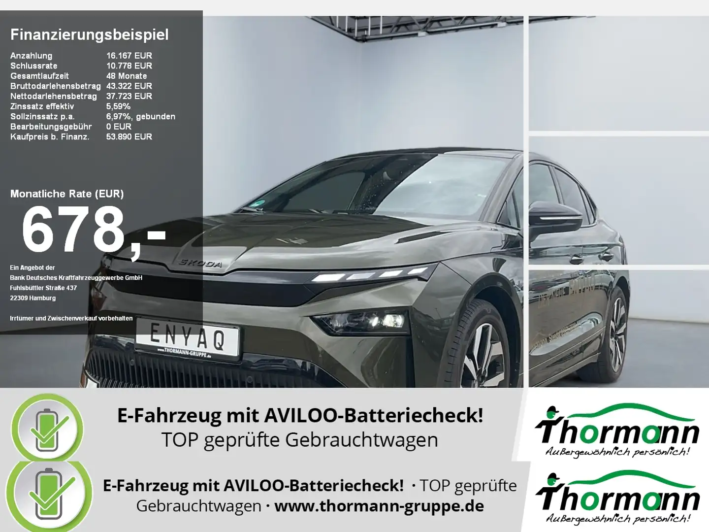 Skoda Enyaq Coupé Sportline 85 Matrix ACC AHK AUT LED Vert - 1