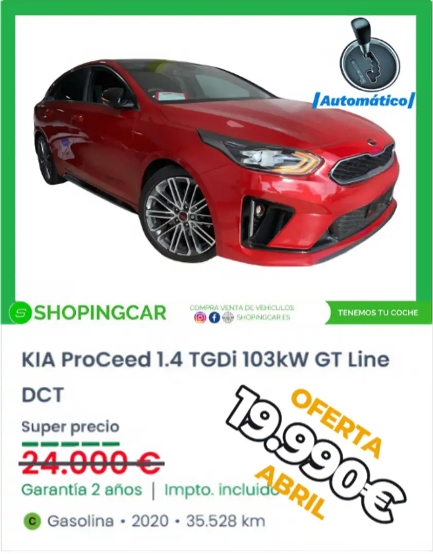 Kia ProCeed / pro_cee'd 1.4 T-GDI GT Line DCT Rojo - 1