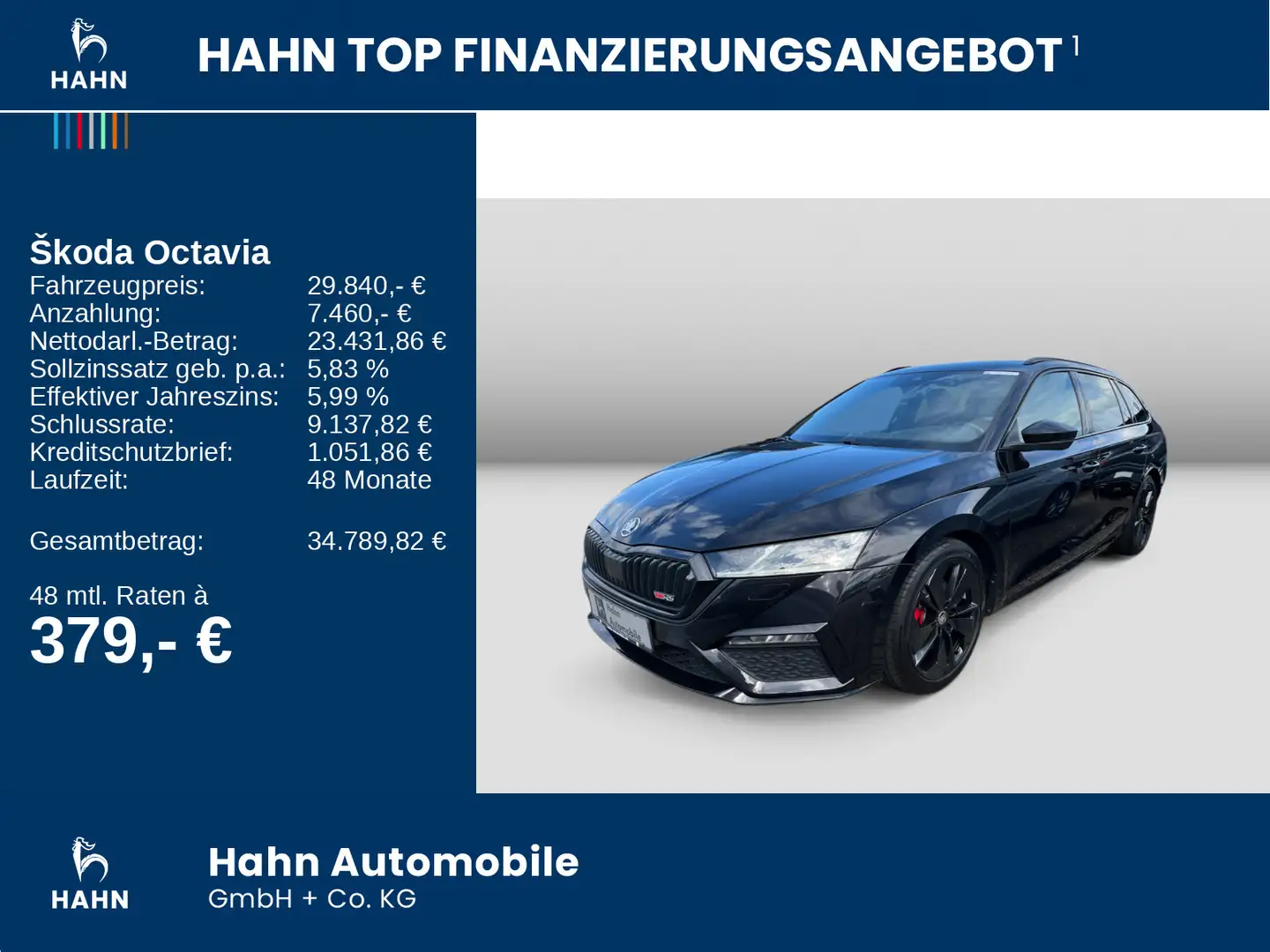 Skoda Octavia Combi 2.0TDI DSG RS AHK HuD PDC Standhei Schwarz - 2