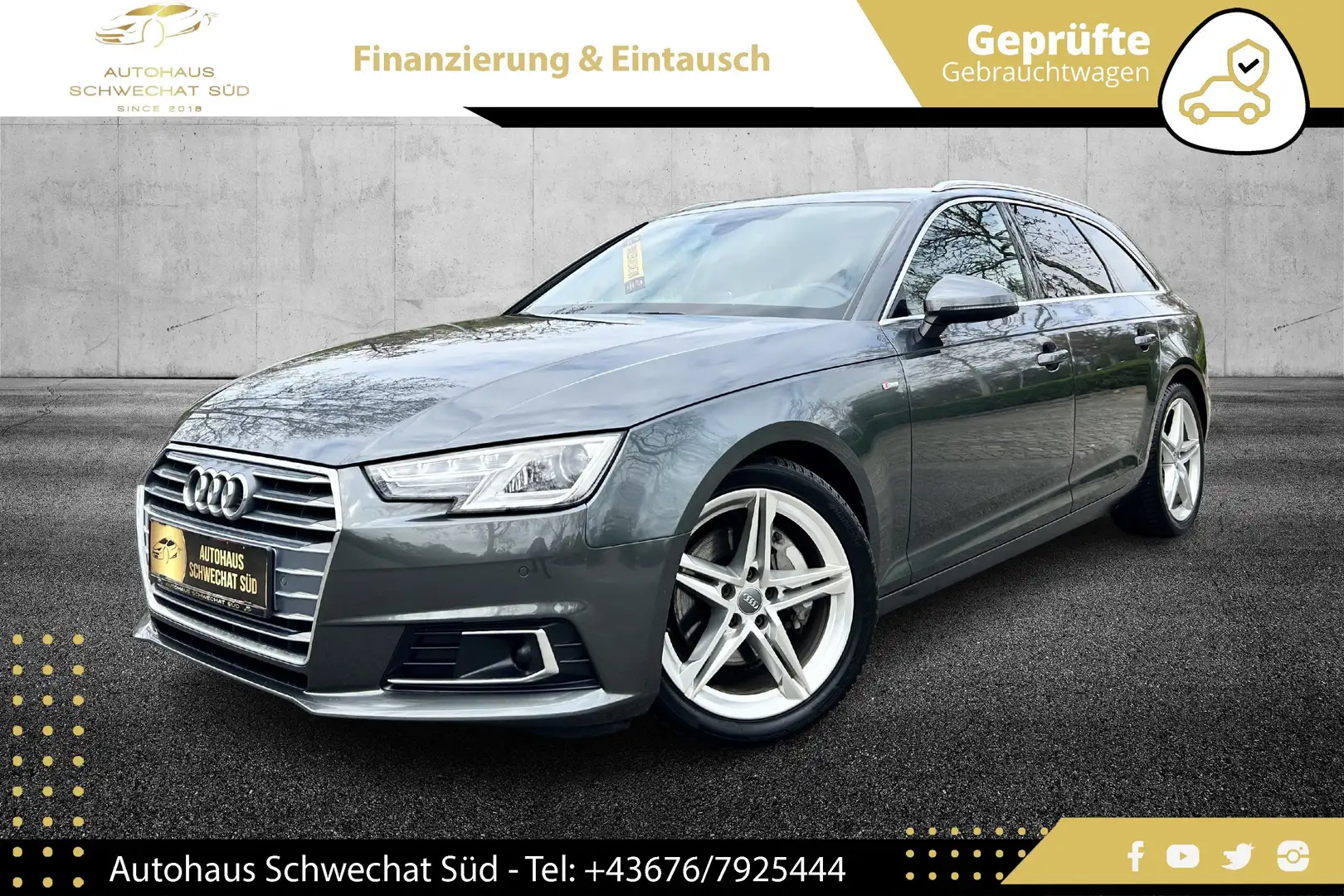 Audi A4 2,0 TDI quattro// S-LINE // VIRTUAL / R-KAMERA // Grau - 1