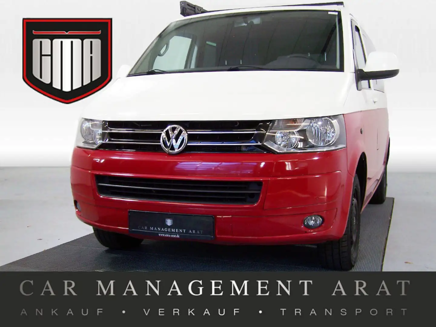 Volkswagen T5 Transporter 1.9 TDI WOHNM UMABAU BETT+SCHRANK Rot - 1