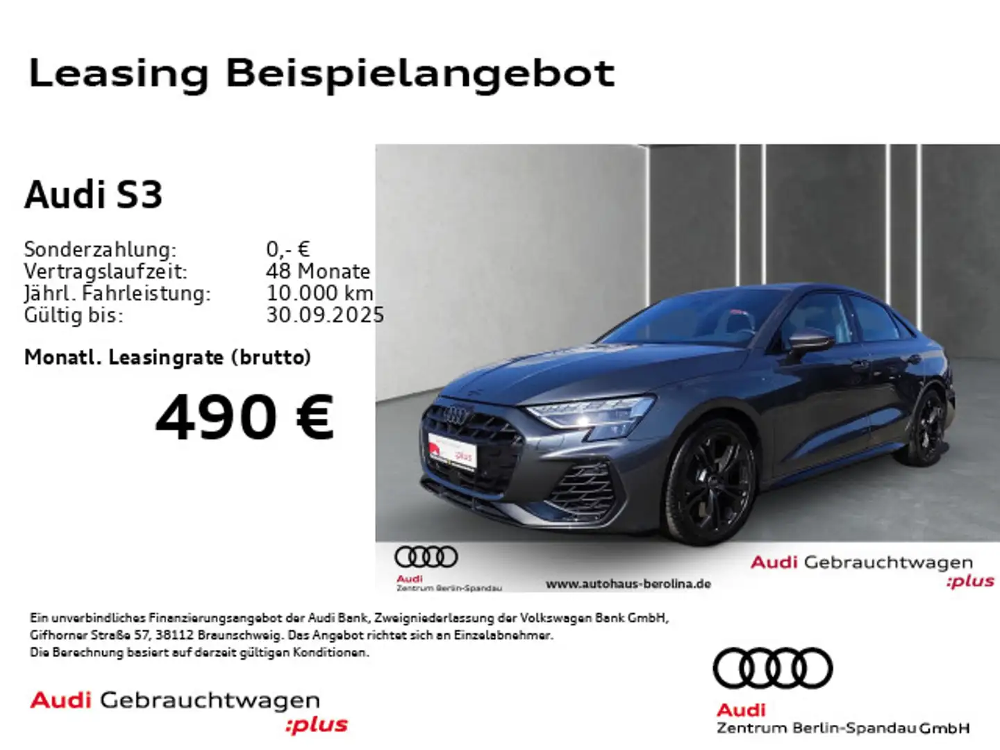 Audi S3 S3 Lim. *NAV+*Opt.-Schwarz+*Virt.C+*PDC+*SHZ* Gris - 1