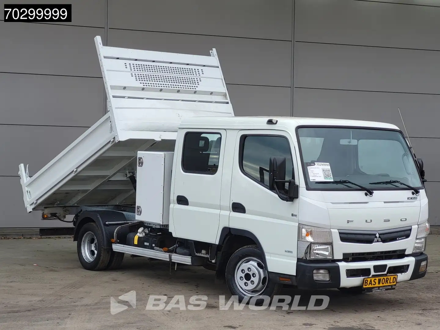 Mitsubishi Canter 3C15 3.0L Kipper met Kist Dubbel Cabine Dubbelluch Wit - 2