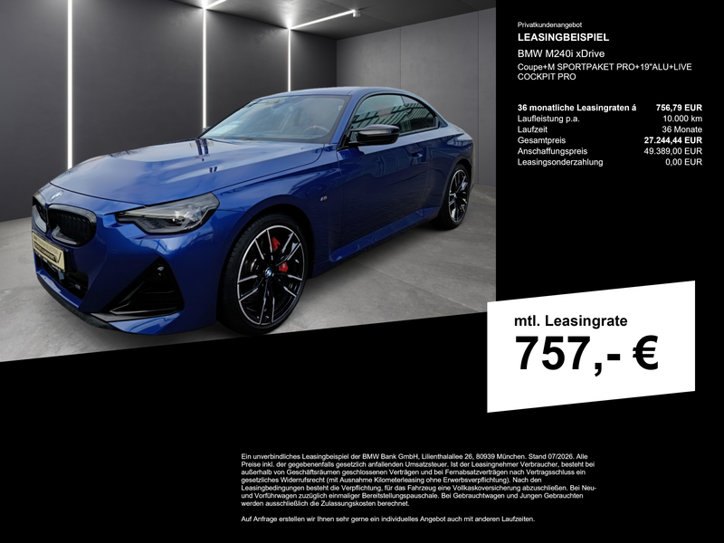 BMW 240 M240i xDrive Coupe+M SPORTPAKET PRO+19"ALU+LIVE CO — photo 3