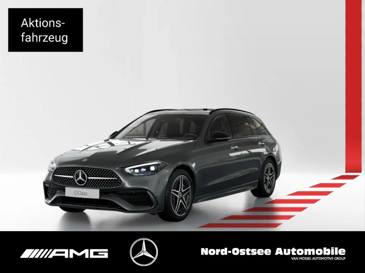 Mercedes-Benz C 300 4m T  AMG NIGHT PANO AHK KEYLESS DIGITAL Grau - 1