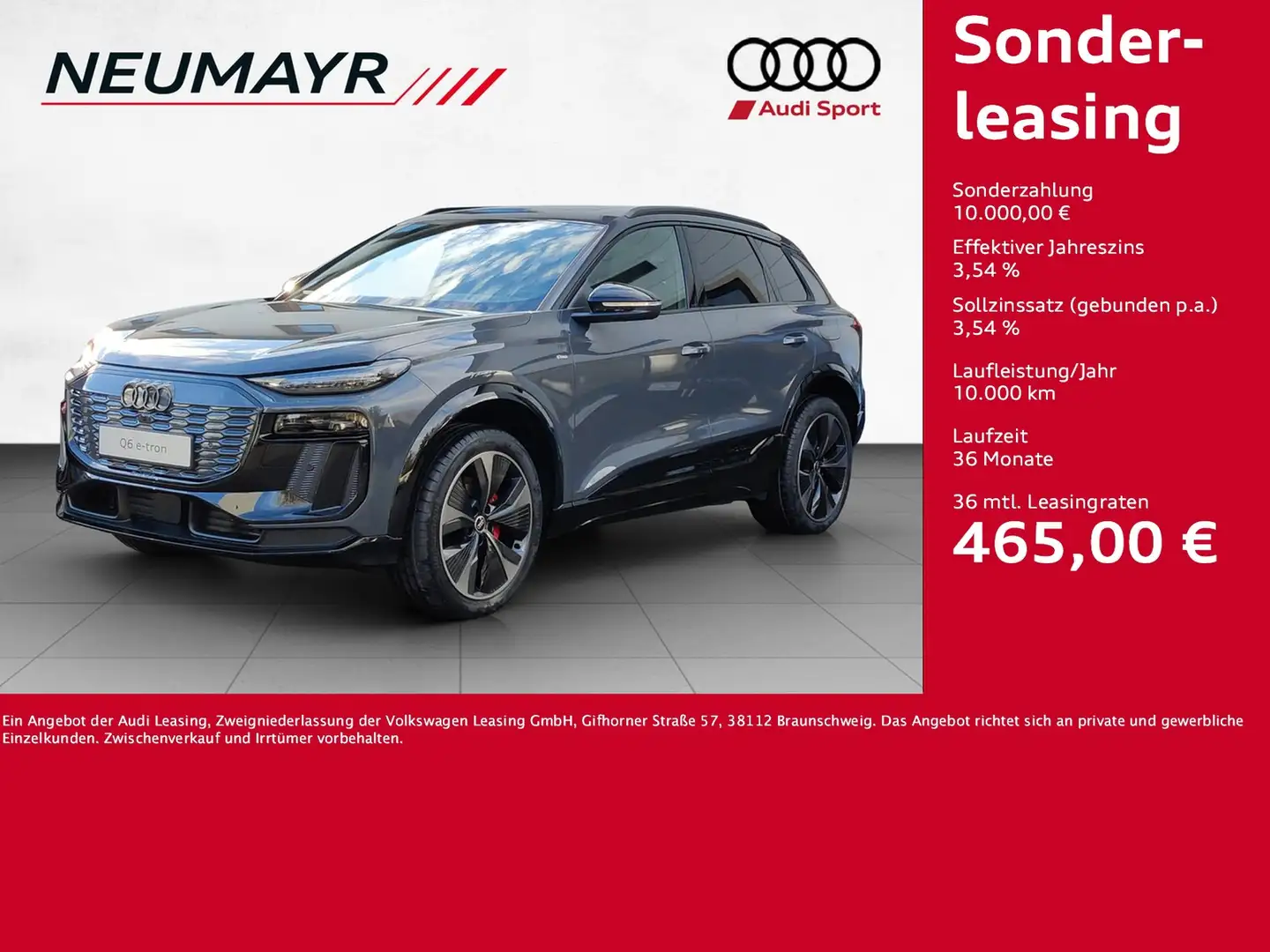 Audi Q6 e-tron quattro edition one PANO/MMI PRO Gris - 1