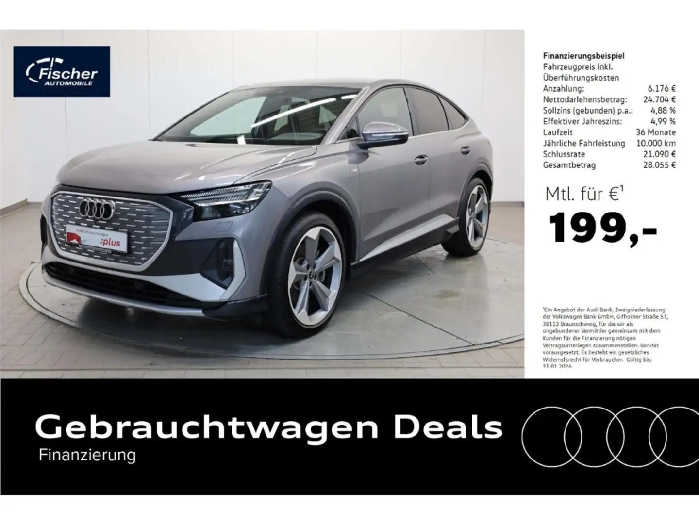 Audi Q4 e-tron Sportback 40 S-Line Gris - 1