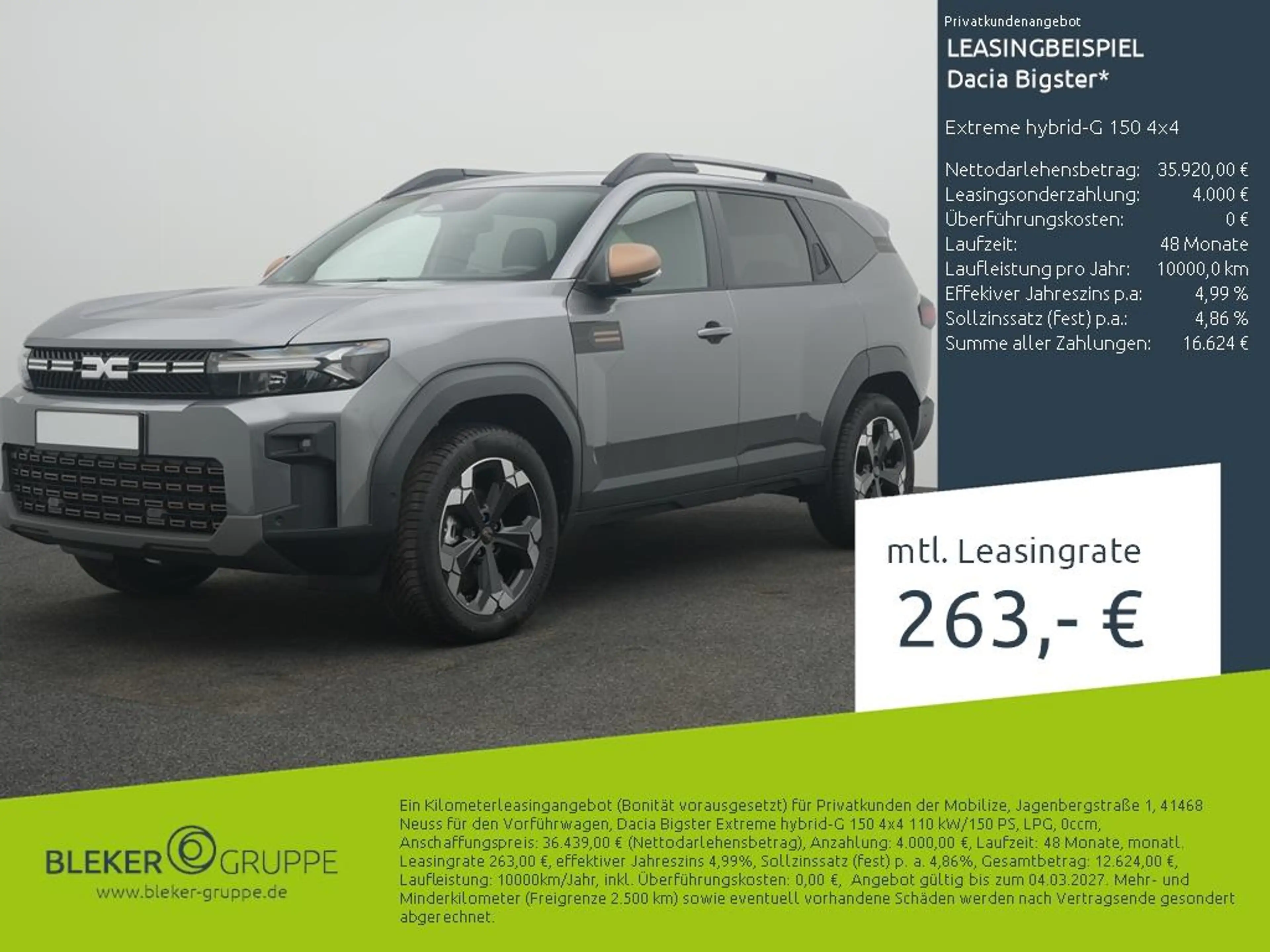 Dacia Bigster Extreme hybrid-G 150 4x4