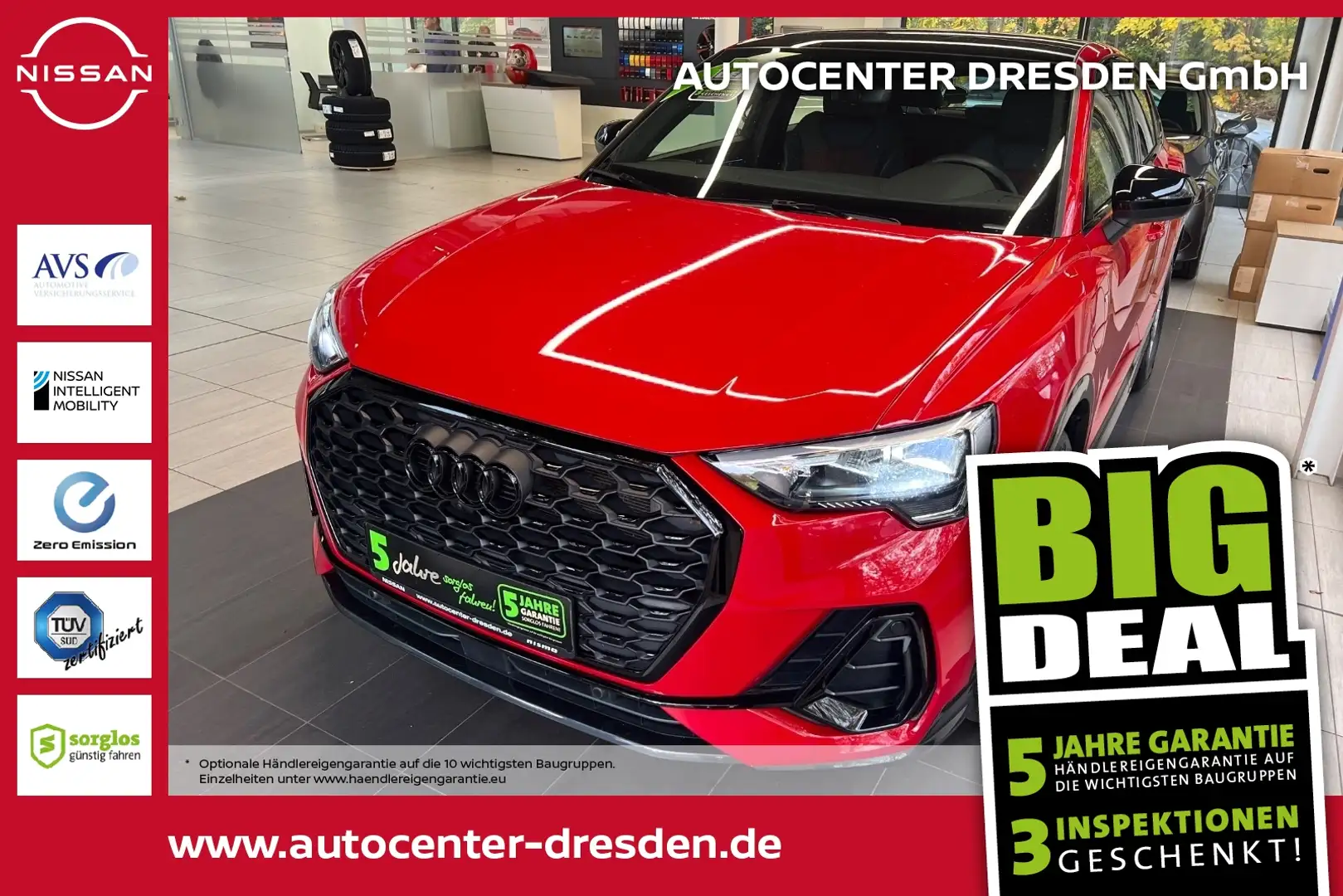Audi Q3 Sportback 45 1.4 TFSI e S-Line LED+Navi+360Kam Rood - 1