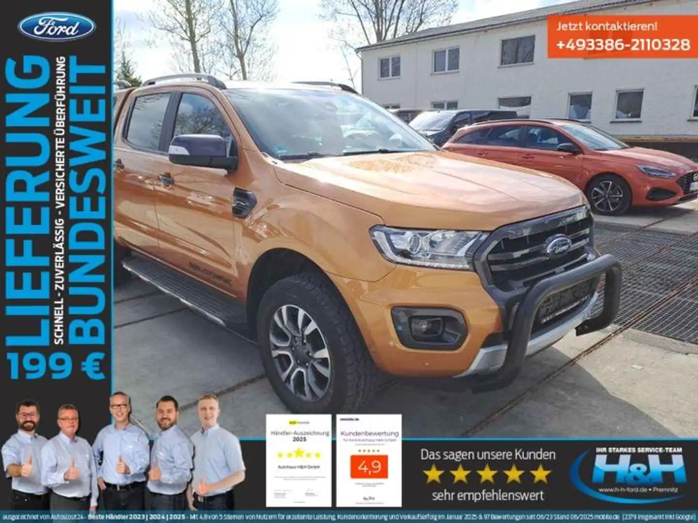 Ford Ranger 2.0 Aut. 4x4 Wildtrak Xenon+ACC+AHK Orange - 1