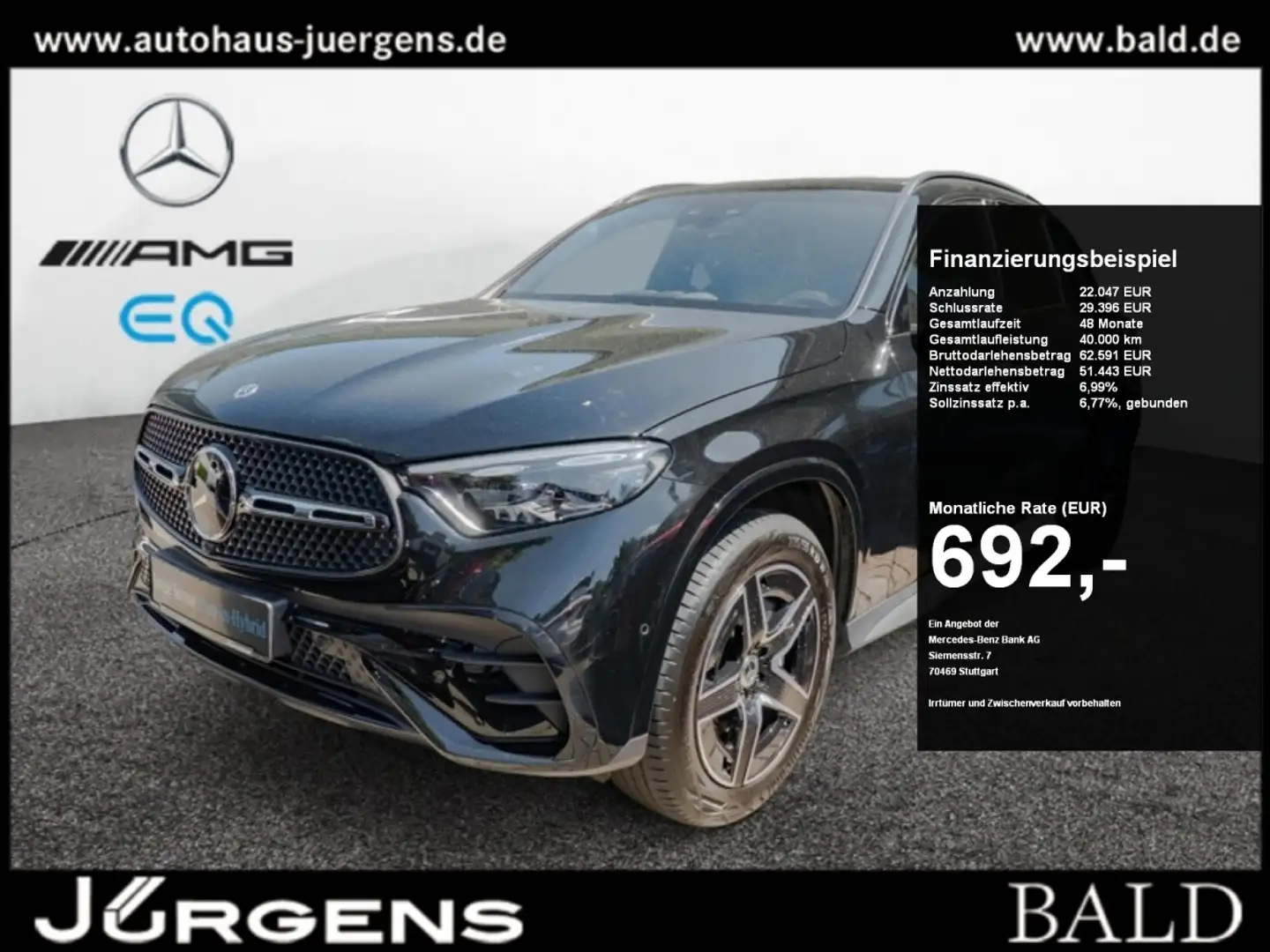 Mercedes-Benz GLC 300 de 4M AMG-Sport/Technik/Pano/Distr/AHK Schwarz - 1