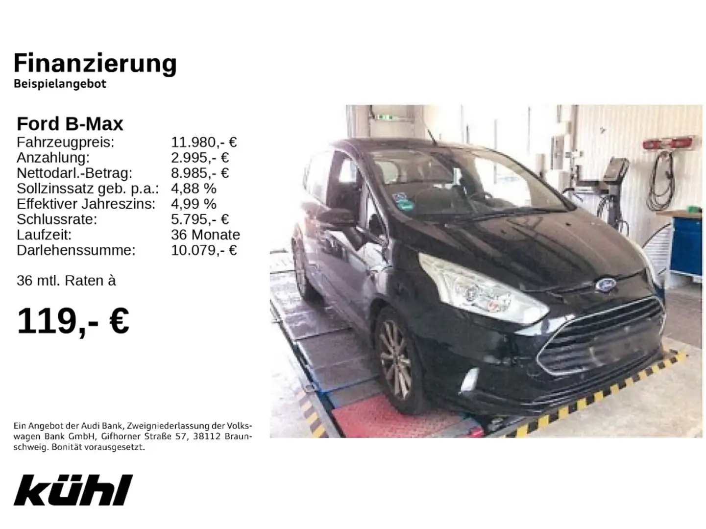 Ford B-Max B-MAX 1.6 Duratec Titanium (Behindertenumbau) Ka Чорний - 2