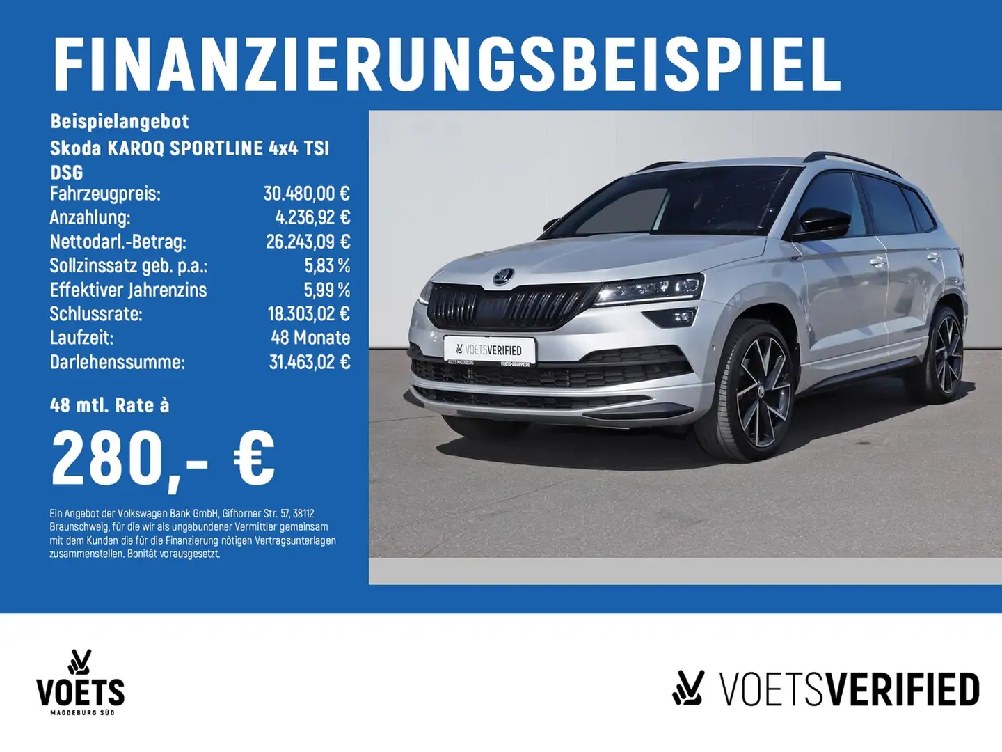 Skoda Karoq SPORTLINE 4x4 TSI DSG NAVI+PANO+AHK+STANDH Argent - 2