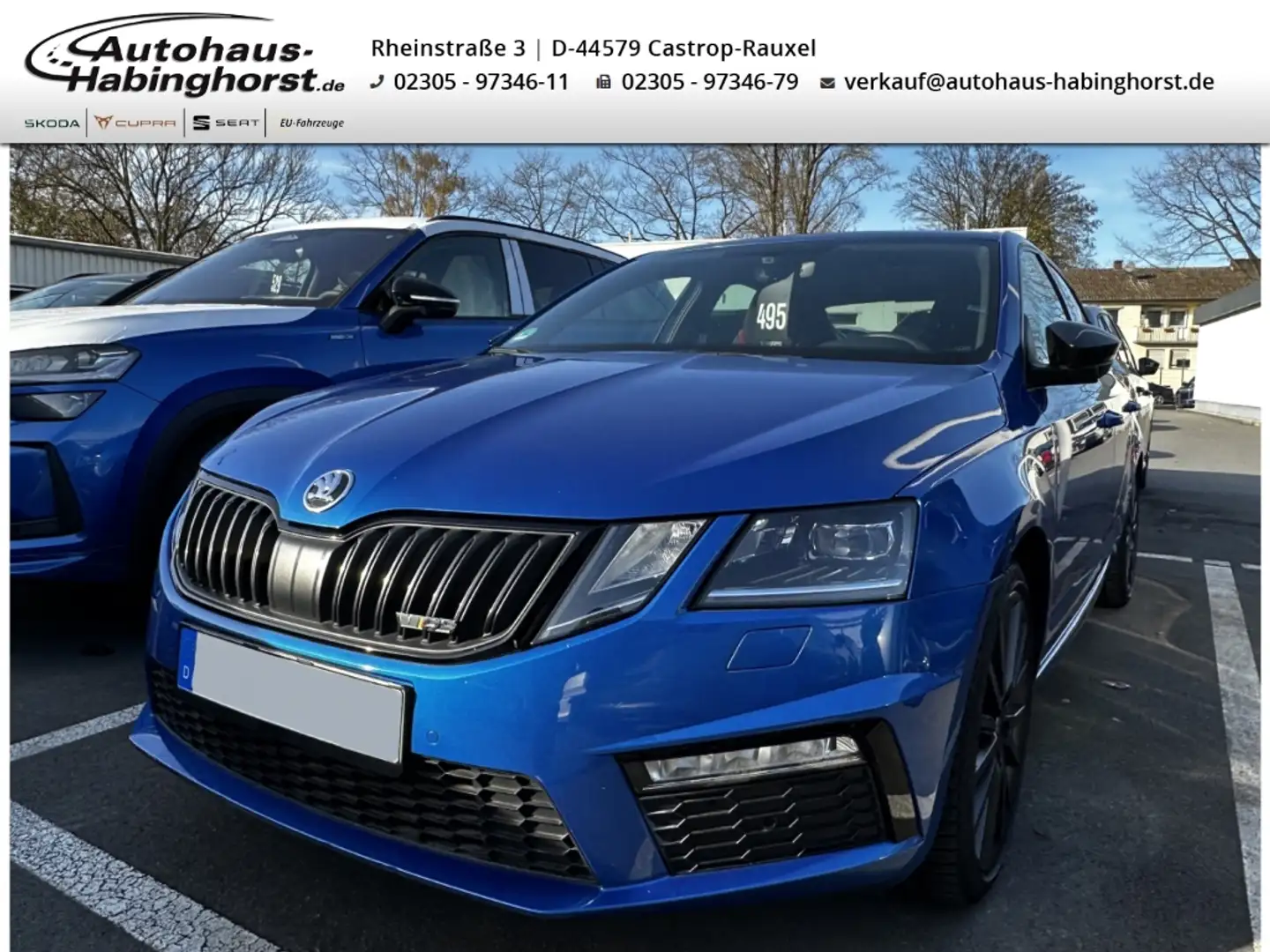 Skoda Octavia III 2.0 TSI RS AHK Navi LED FullLink Alu WKR Bleu - 1