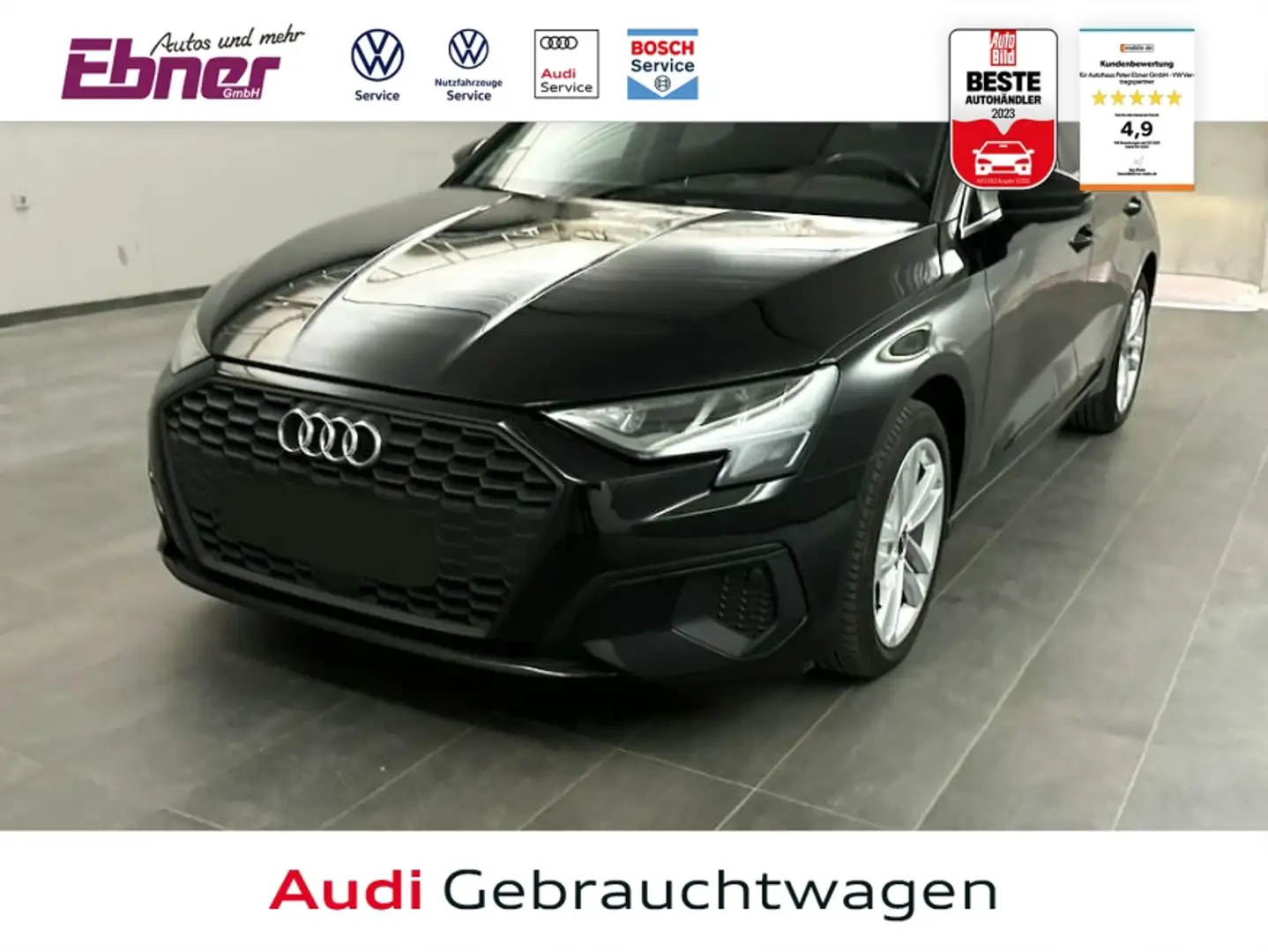 Audi A3 Sportback 35TDI DSG LED+NAVI+APP+GRA+SITZHZG+PARKA Noir - 1