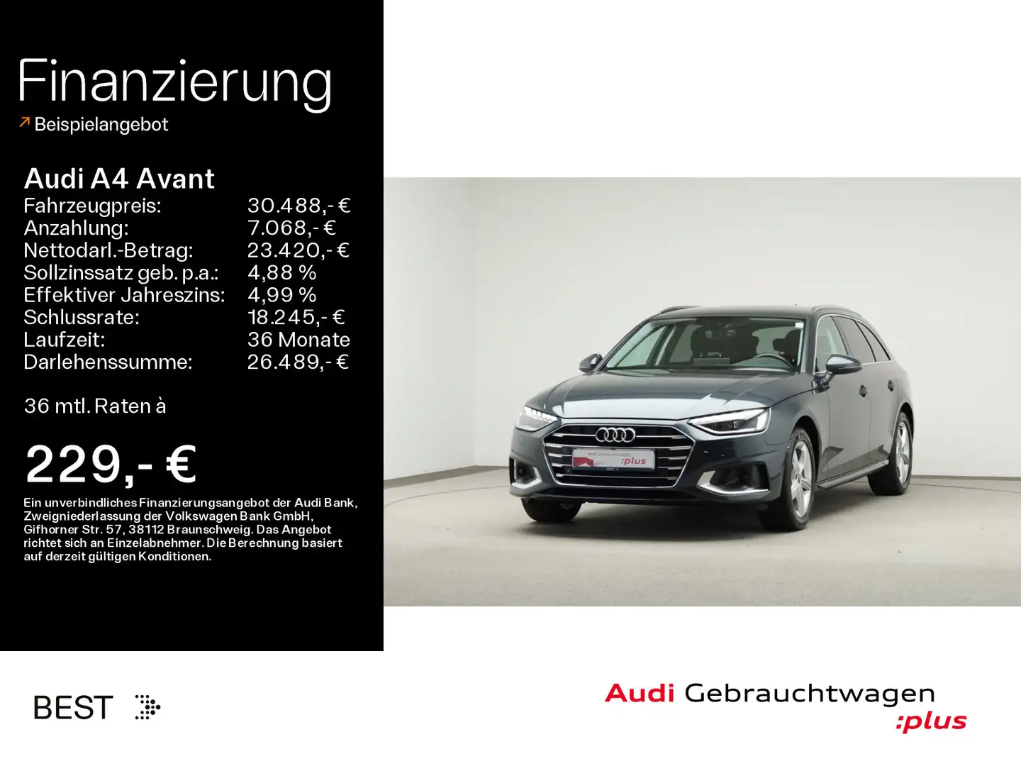 Audi A4 advanced 35 TDI Tour*Matrix*AHK*Stndhzg Grau - 1