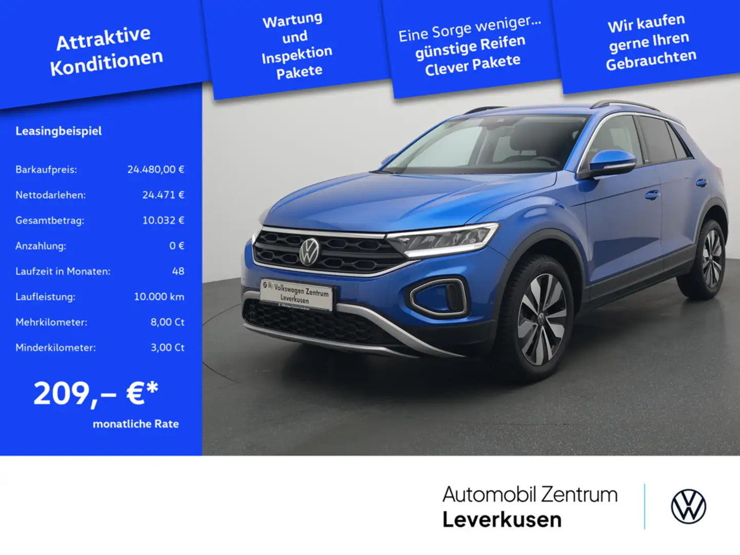Volkswagen T-Roc Move ACC NAVI STANDHZ AHK SHZ LED PDC Blauw - 1