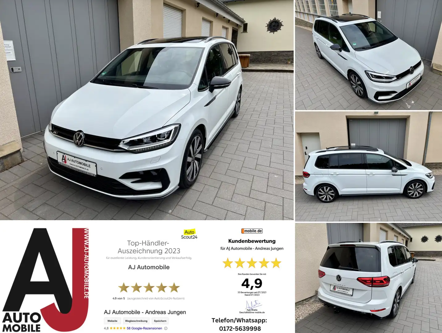 Volkswagen Touran Highline R-Line Panorama/7Sitze/Navi/AHK  Highline Weiß - 1