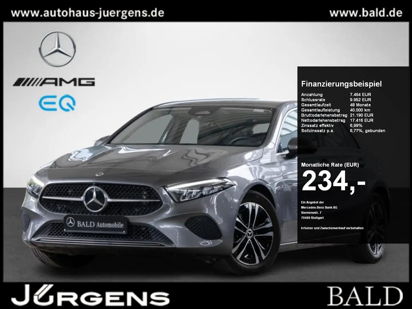 Mercedes-Benz A 200 Progressive-Advanced/LED/AHK/Cam/Temp/17" Grey - 1
