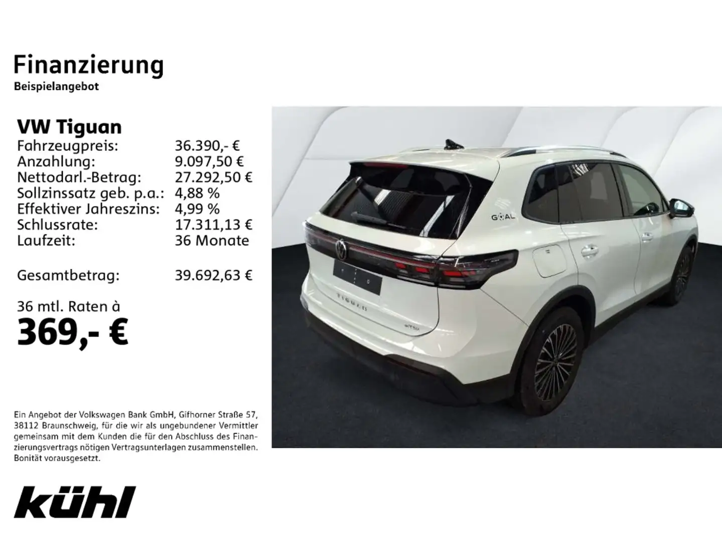 Volkswagen Tiguan 1.5 eTSI DSG Goal IQ.Light/ACC/360°/App/N Weiß - 2
