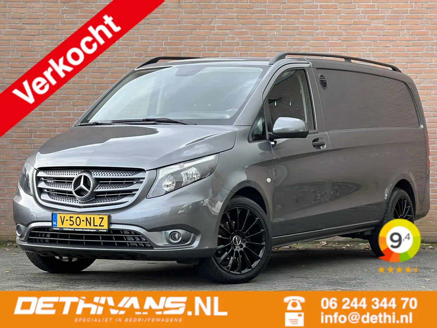Mercedes-Benz Vito 116CDI 164PK Lang / Carplay / Navigatie / Cruiseco Grijs - 1