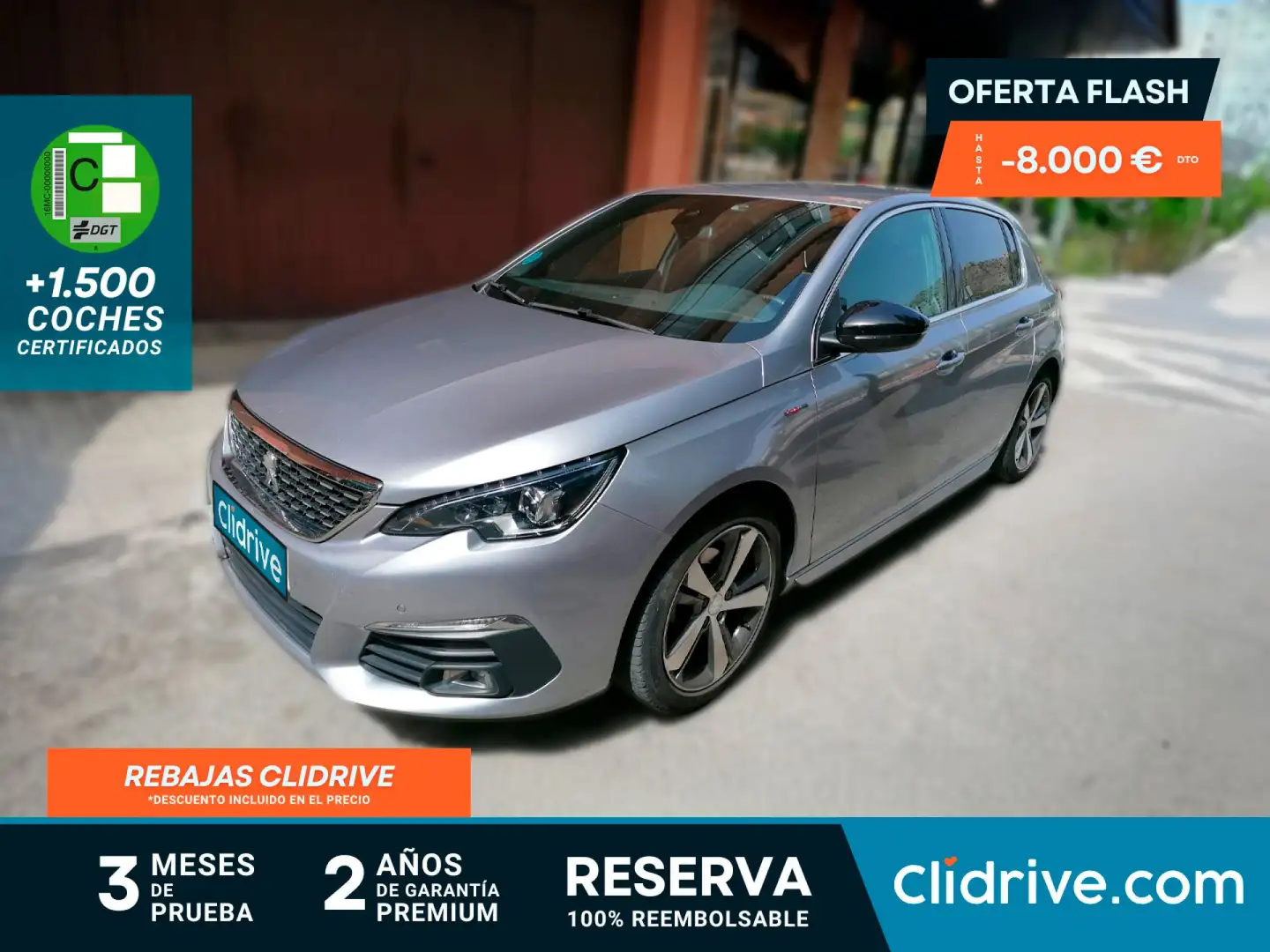 Peugeot 308 1.5BlueHDi S&S GT Line EAT8 130 Gris - 1