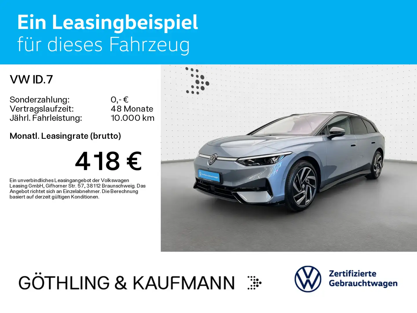 Volkswagen ID.7 Tourer Pro*AR HUD*Matrix*Navi*PDC*DAB+*ACC* Blau - 2