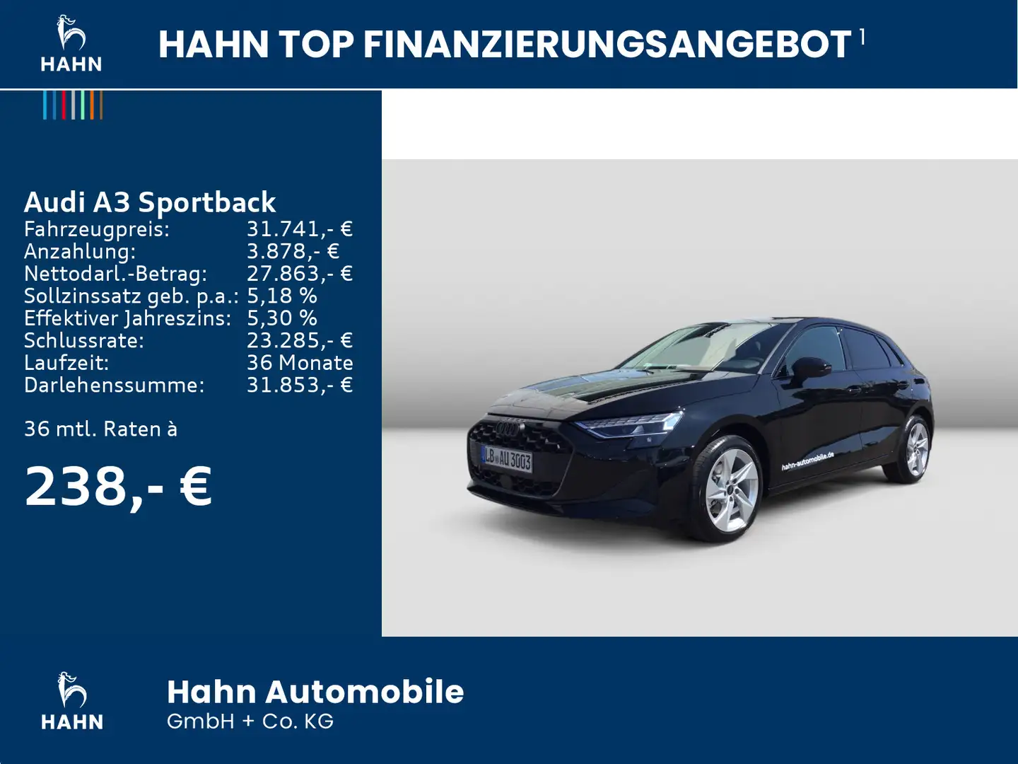 Audi A3 advanced 30 TFSI Schwarz - 2