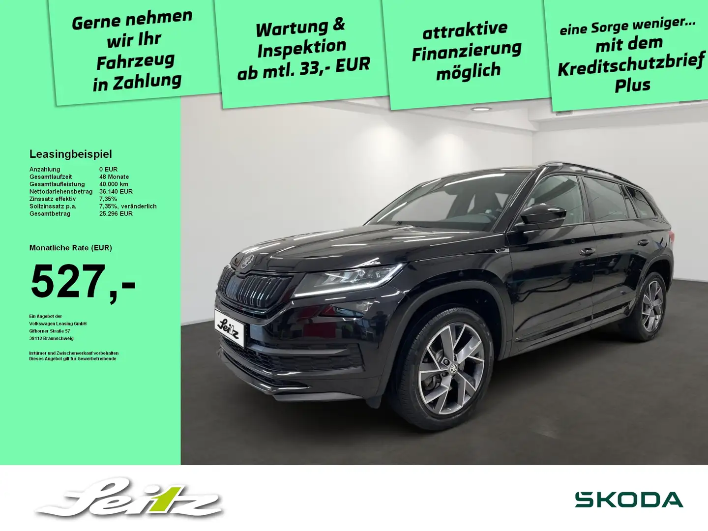 Skoda Kodiaq 2.0 TDI 4x4 Sportline *LED*PDC*NAVI*SITZH* Zwart - 1