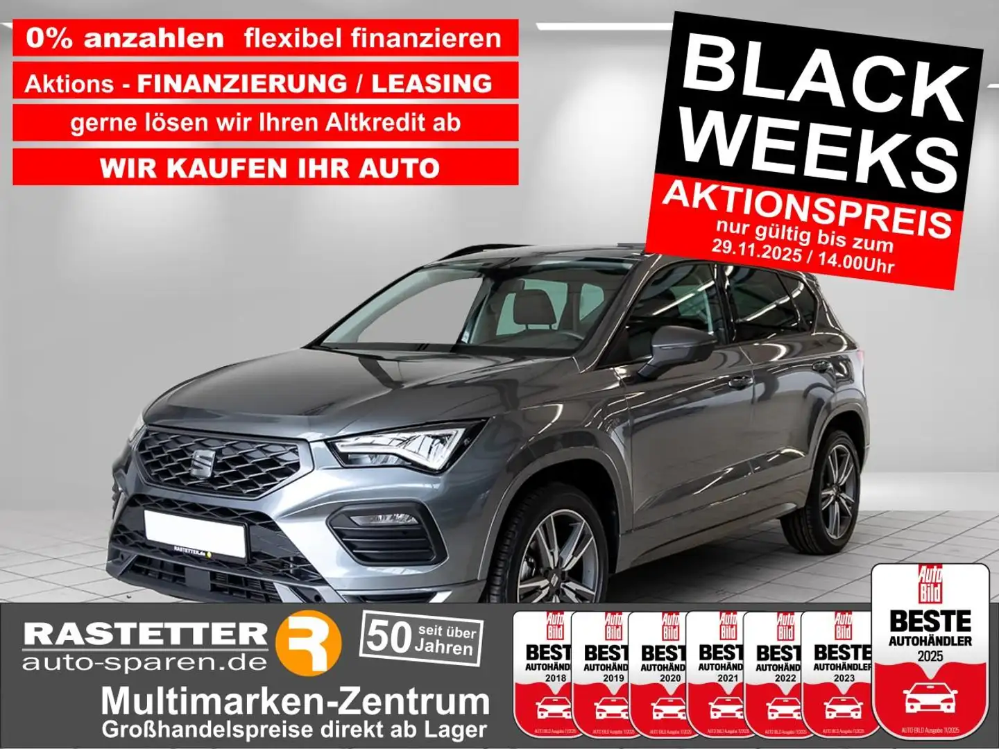 SEAT Ateca FR TSI DSG PanoSD+ACC+eHeckkl+Navi+virtCP+18Z+Kame Grau - 1