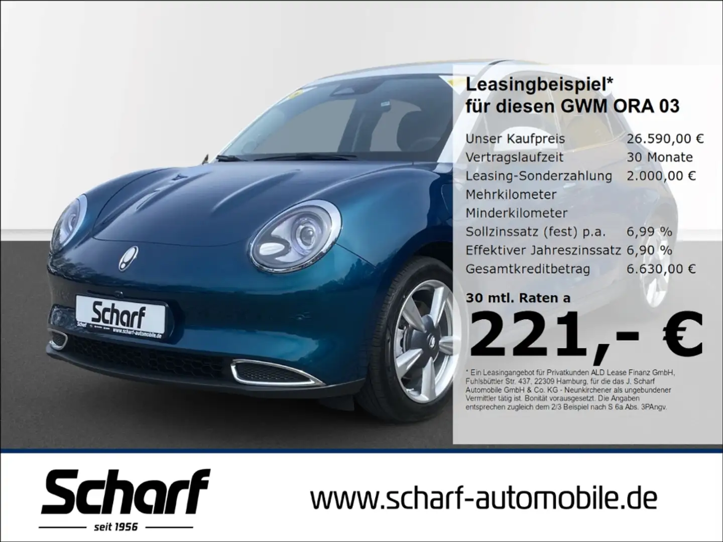 GWM ORA 03 400 PRO mit Wärmepumpen Navi 360 Kamera Apple CarP Grün - 1