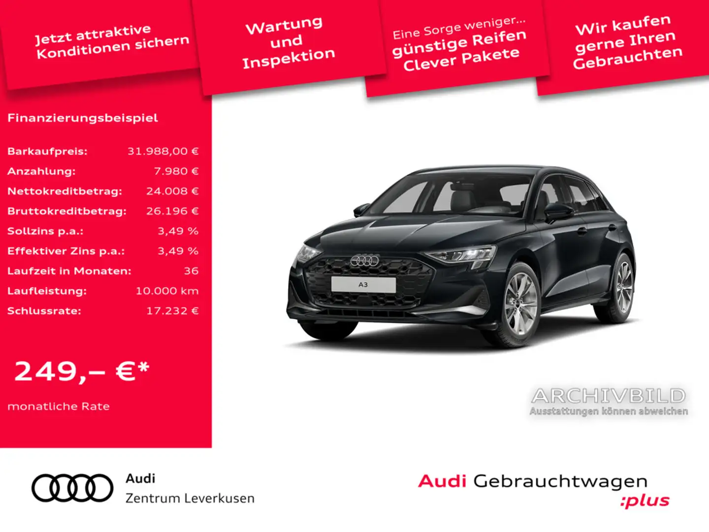 Audi A3 Sportback advanced S-TRON NAVI VIRT CARPLAY Negro - 1
