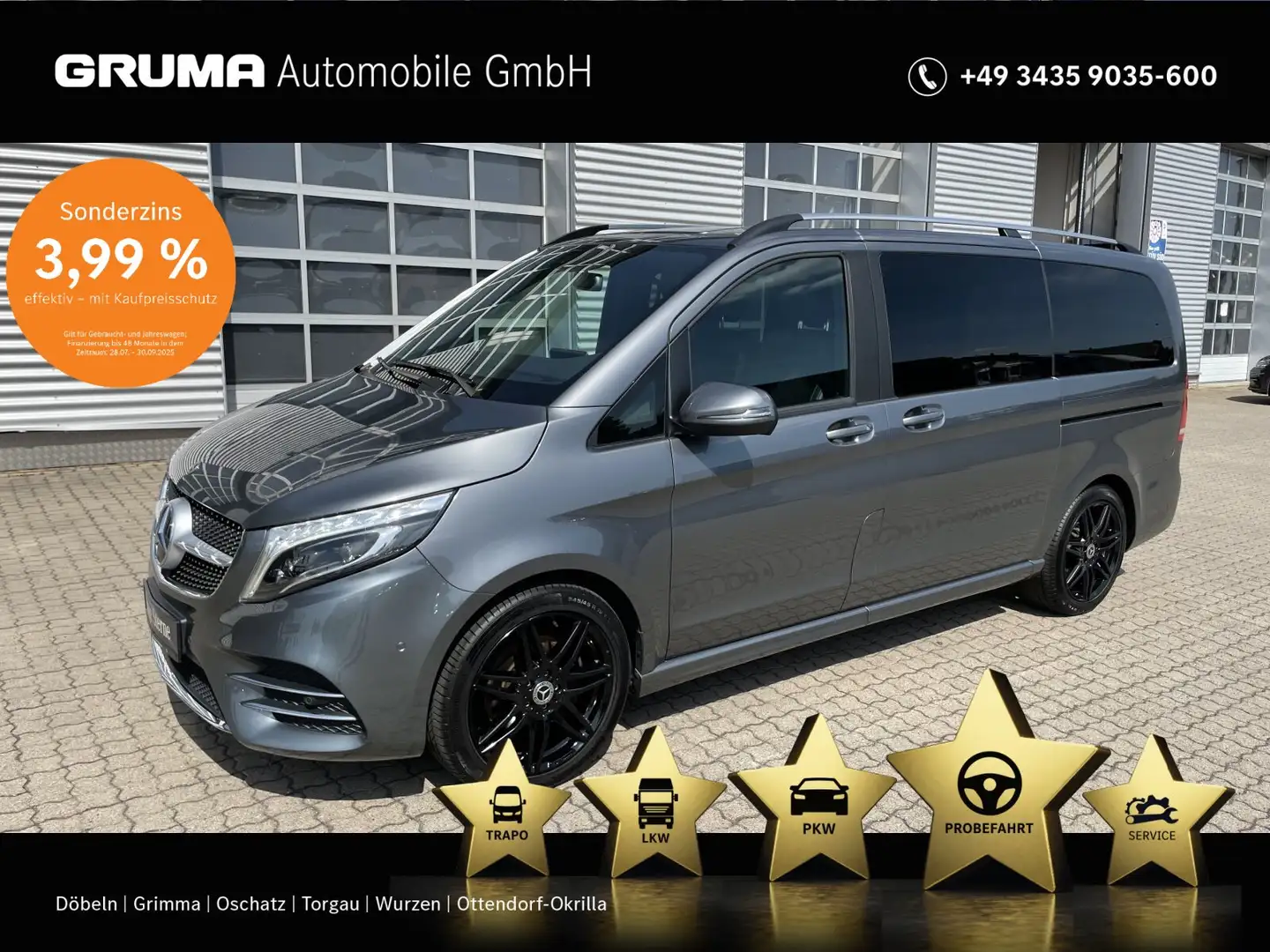 Mercedes-Benz V 300 V 300 d EDITION L AMG Night TOTW+SPUR+LED+LEDER BC Grau - 1