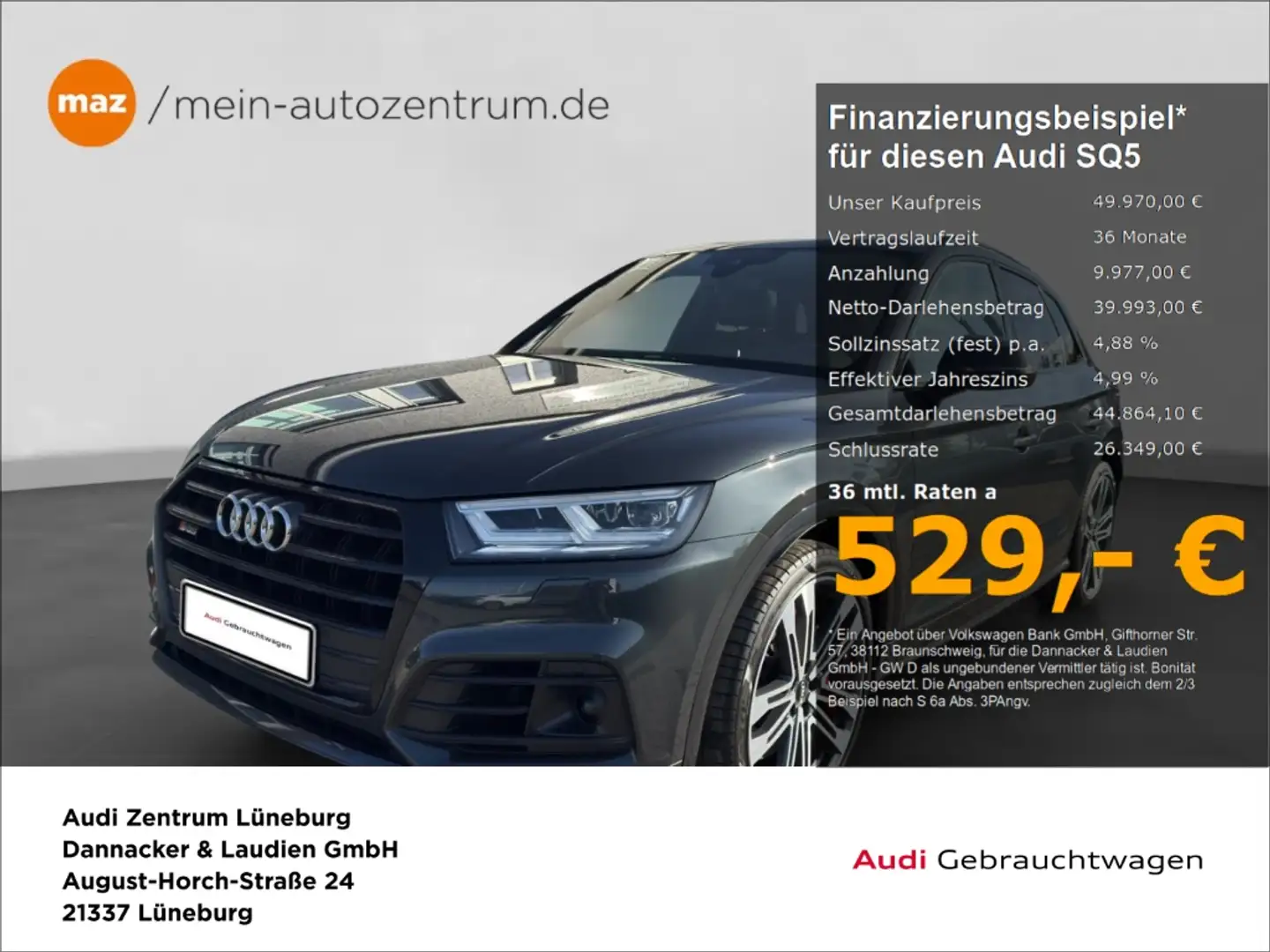 Audi SQ5 3.0 TDI quattro Alu LED AHK Pano Navi ACC B&O Stan Grau - 1