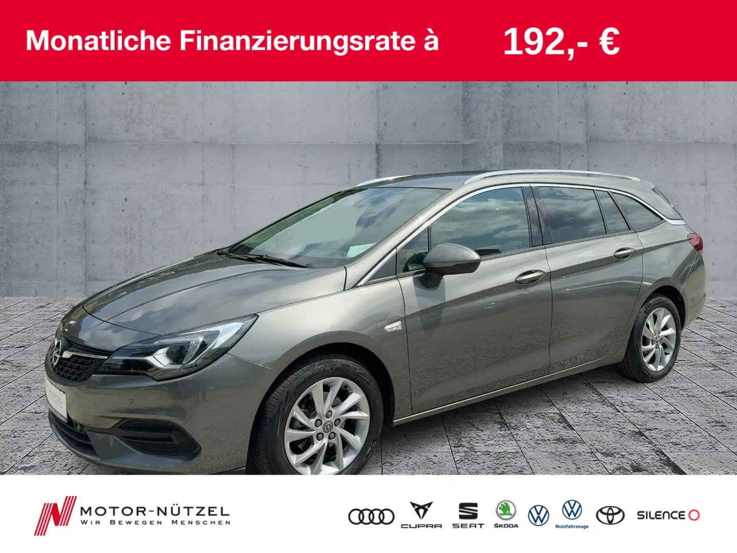 Opel Astra K 1.2 T ELEGANCE LED+NAVI+SHZ+RFK+MFL+DAB Grijs - 1