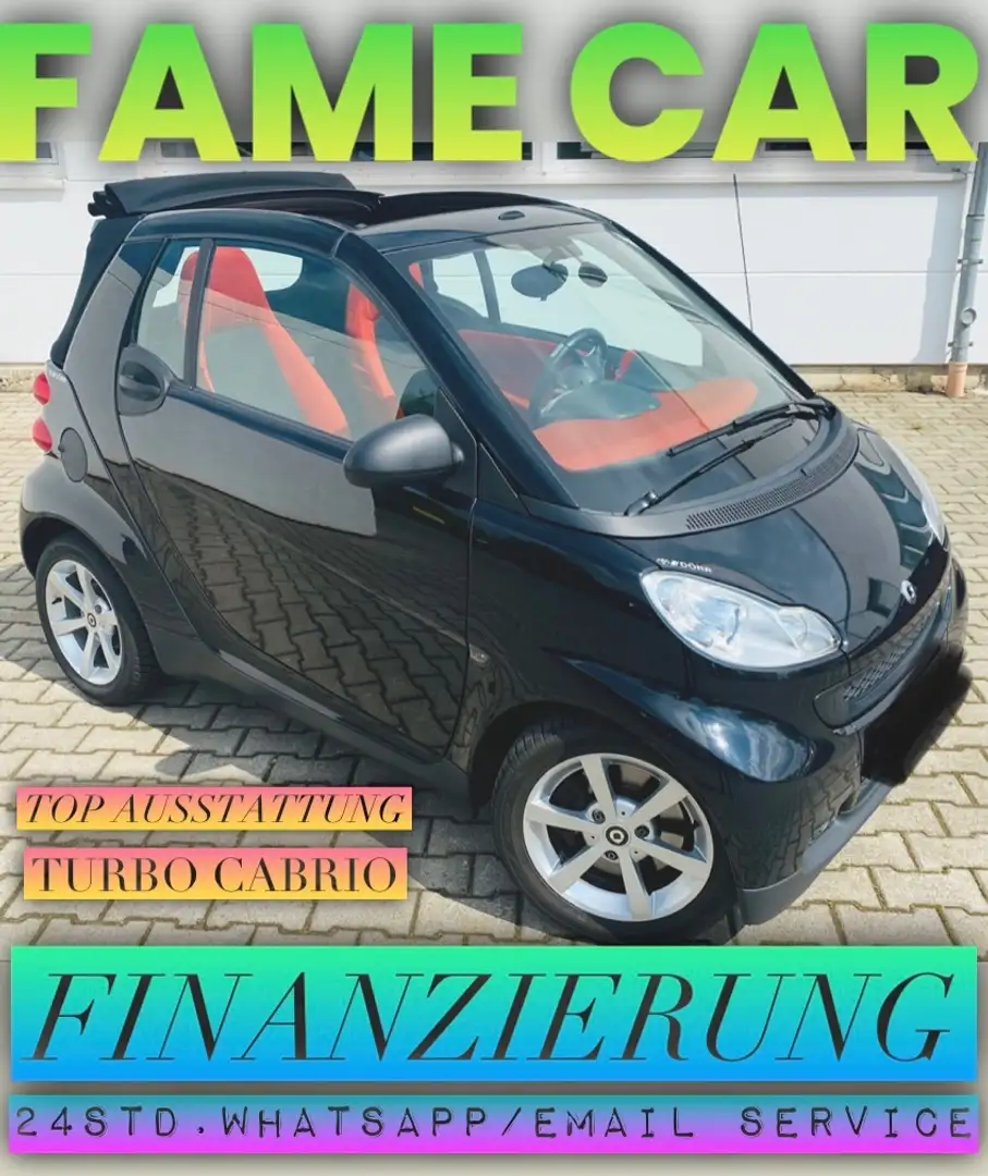 smart forTwo TURBO CABRIO - 70€ FINANZIERUNG - Noir - 1