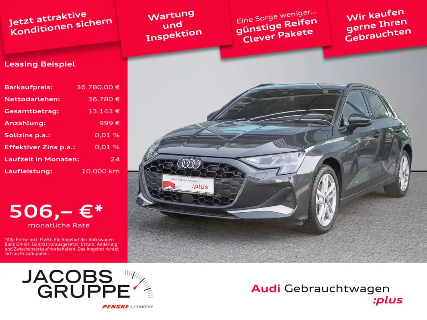 Audi A3 Sportback 35 TFSI advanced GRA,LED,AHK,PDC Grau - 1