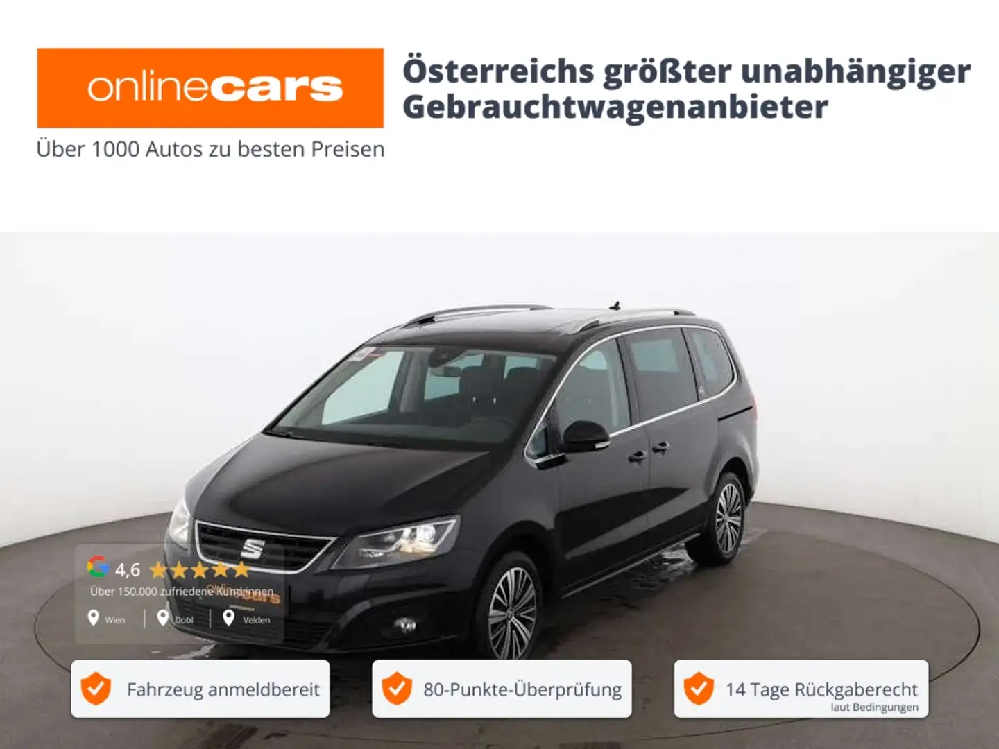 SEAT Alhambra 2.0 TDI Executive Aut 7-SITZER XENON SKY Schwarz - 1