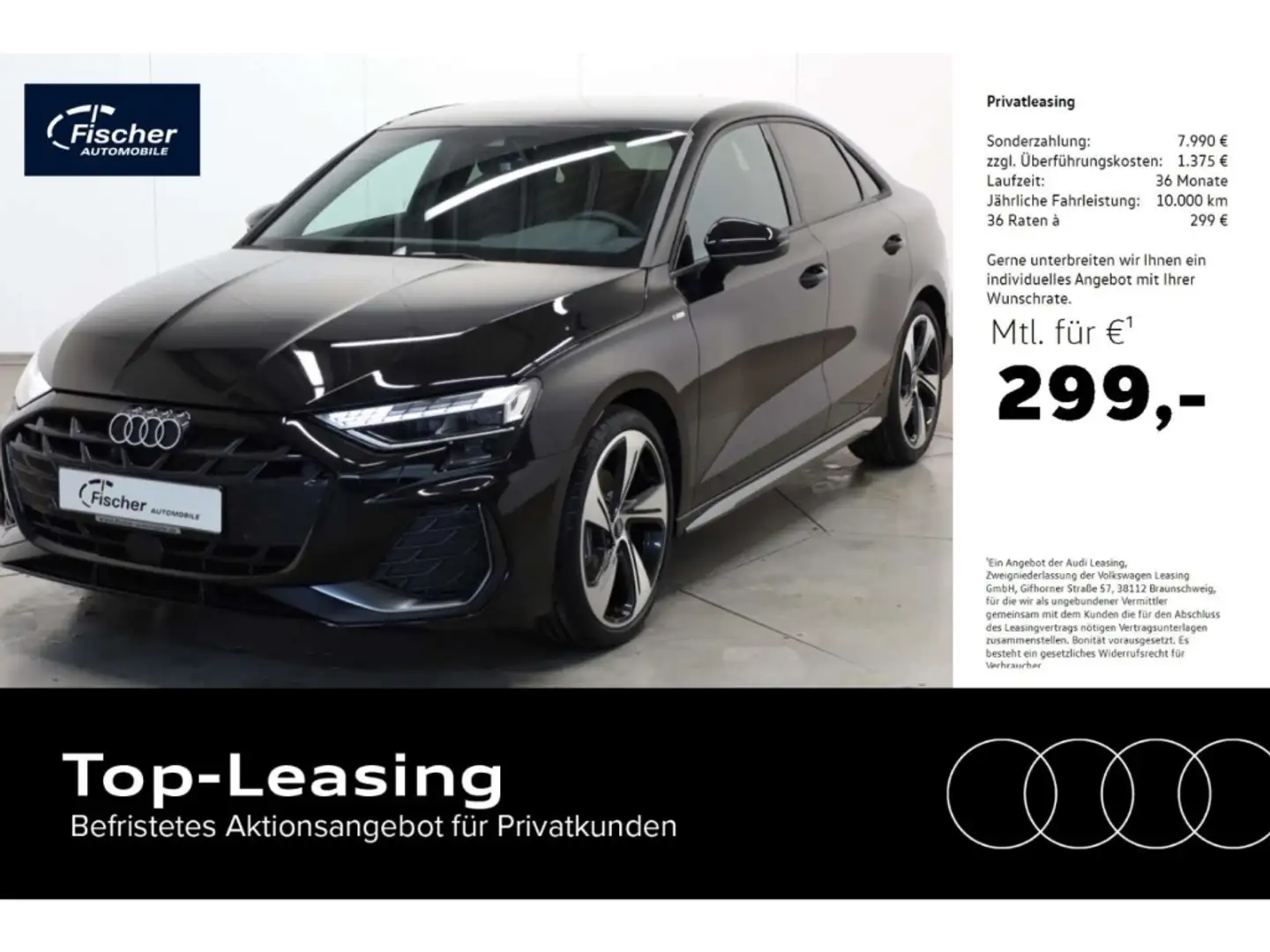 Audi A3 Limousine 35 TFSI S line Schwarz - 1