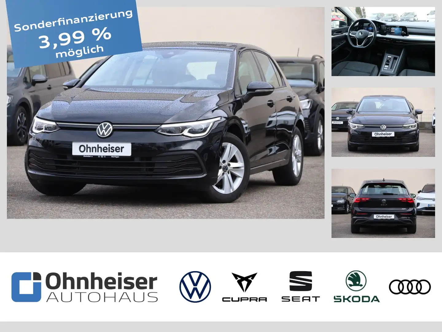 Volkswagen Golf VIII 1.5 eTSI Life DSG*ALU*PANO*SHZ*MATRIX-LE Schwarz - 1