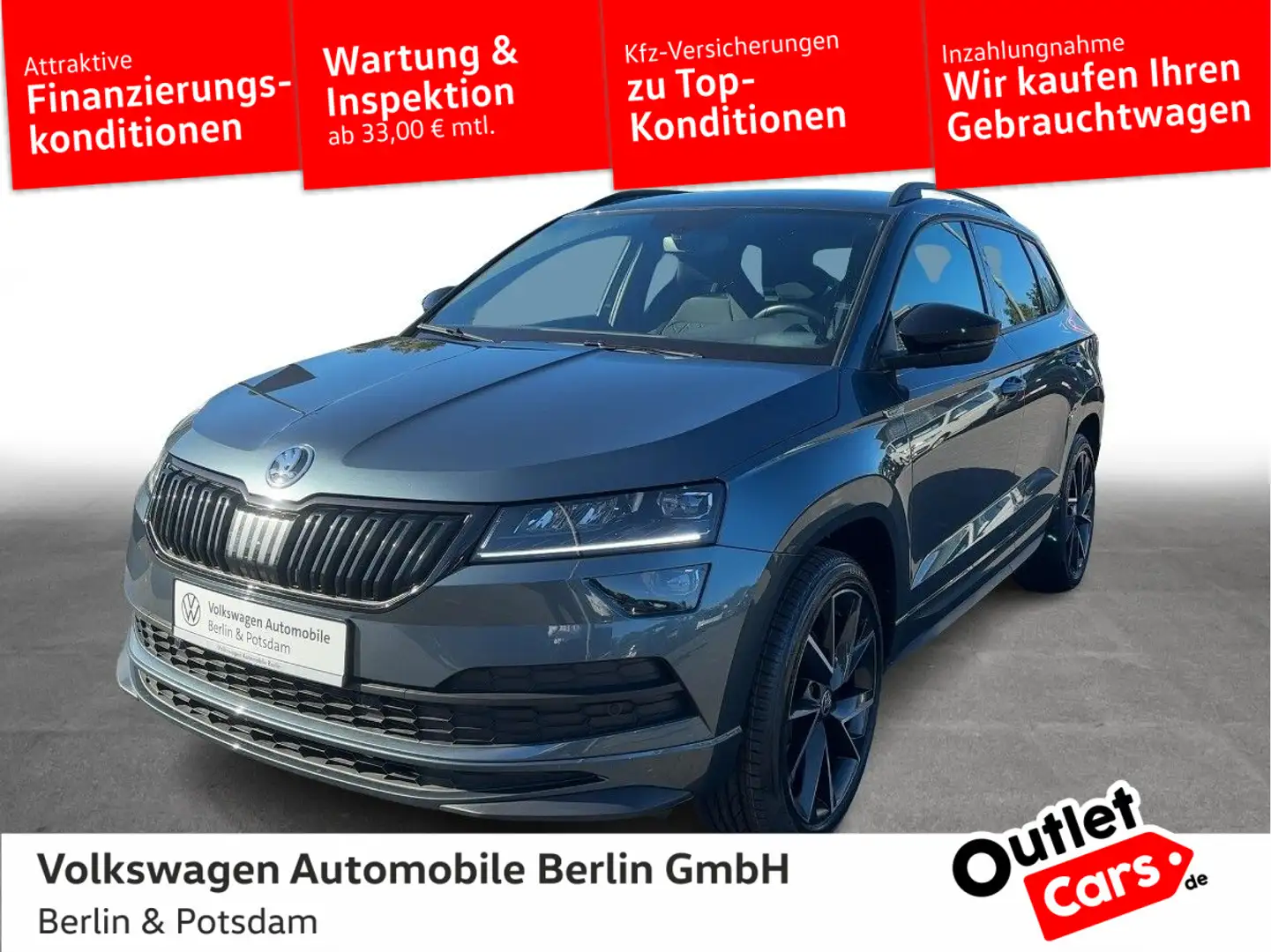 Skoda Karoq 2.0TSI DSG Sportline 4x4 AHK*Outlet*LED PD Gris - 1