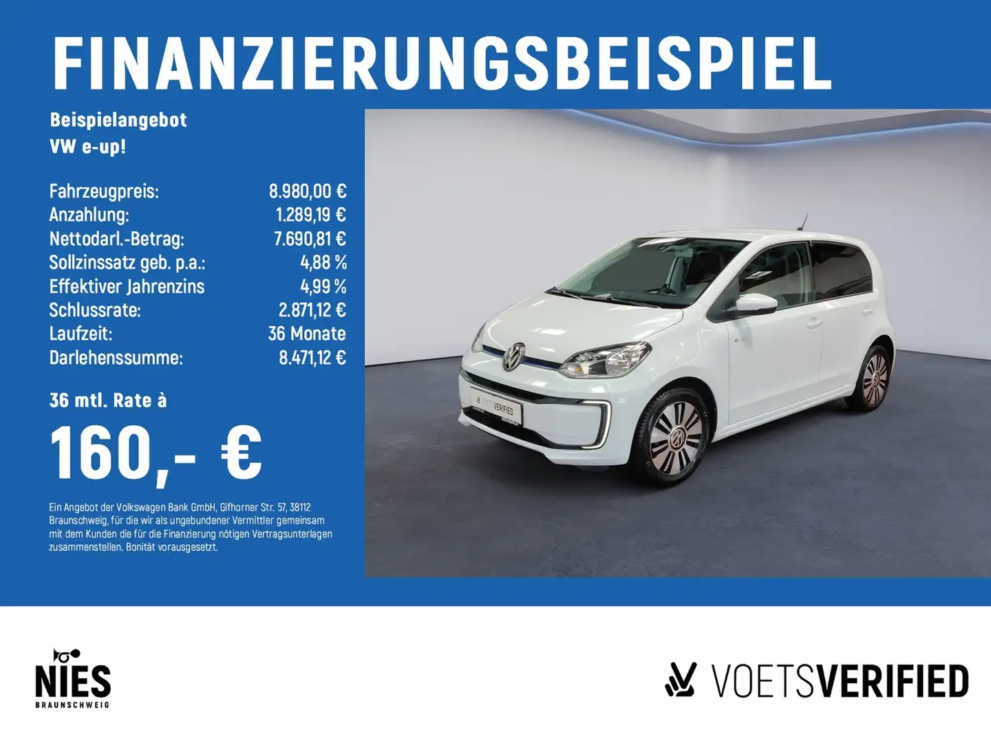 Volkswagen e-up! RearView+SHZ+KLIMA Biały - 2