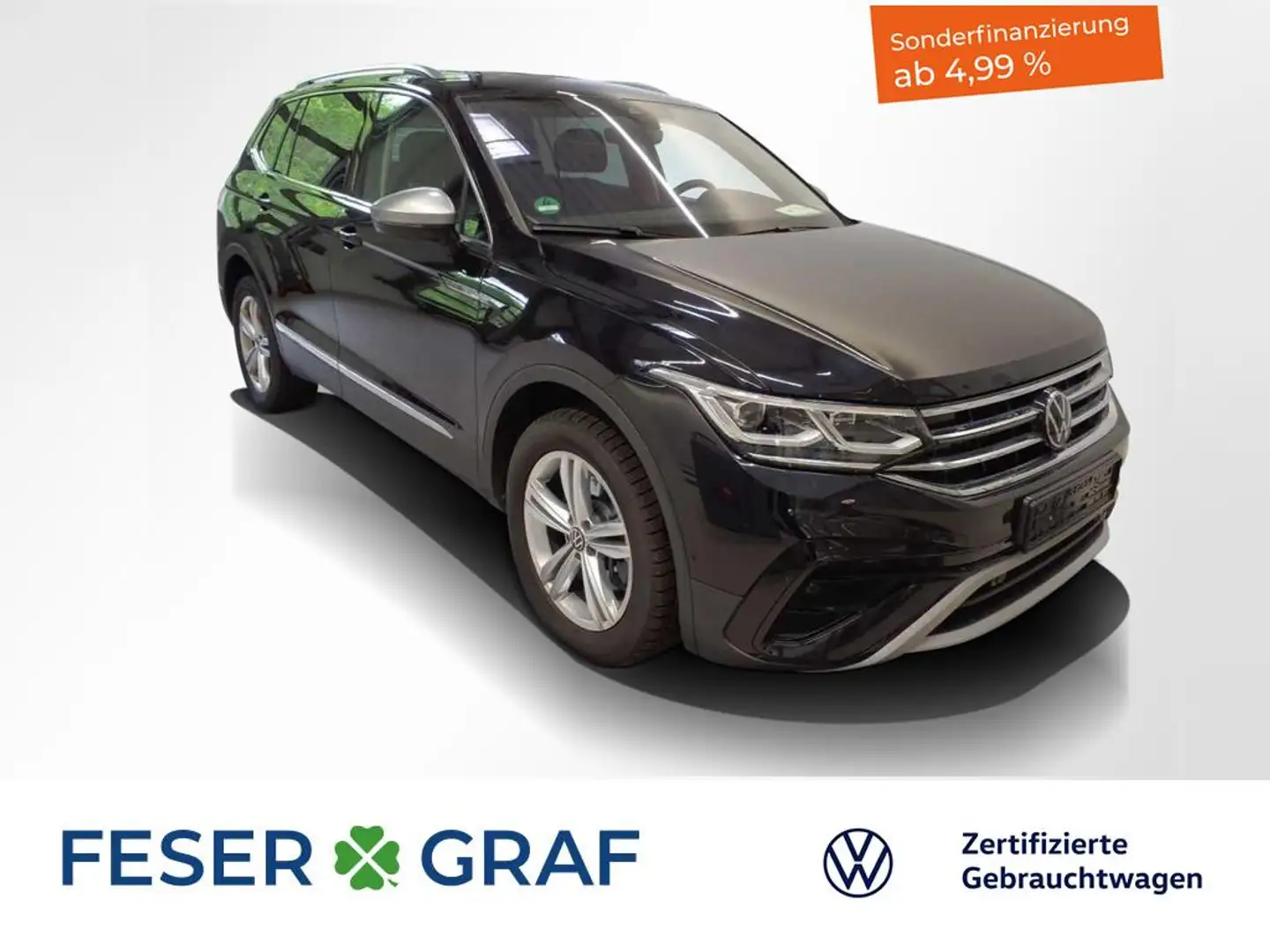 Volkswagen Tiguan Allspace 2.0 TDI Elegance 4x4 DSG IQ-Light AHK RearView Schwarz - 1