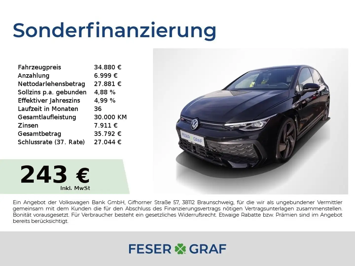 Volkswagen Golf VIII GTI 2.0TSI 195KW DSG HUD Black Pano Schwarz - 1