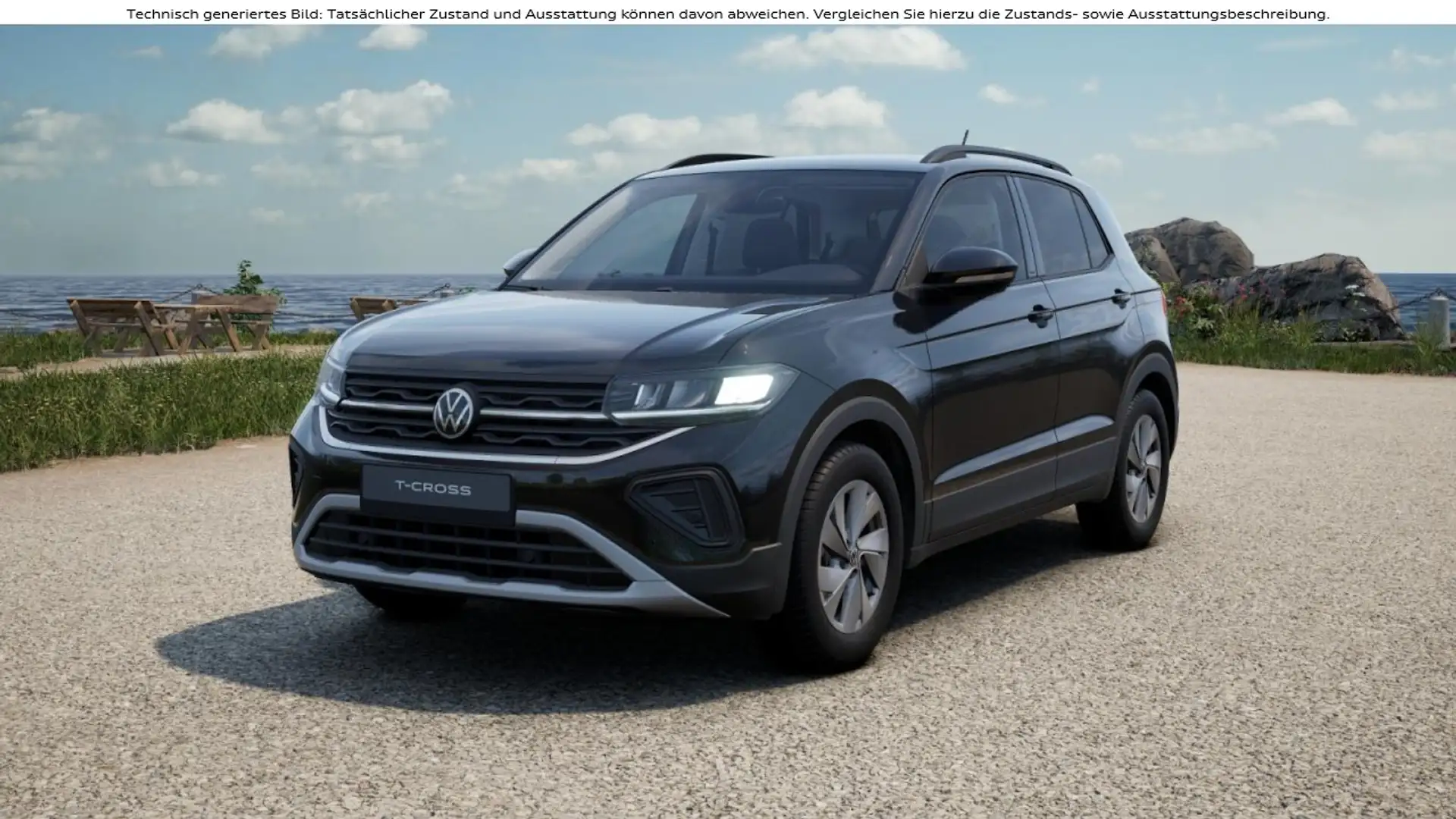Volkswagen T-Cross 1.0 TSI DSG Life LED Navi AHK SHZ ACC Klima Navi Schwarz - 2