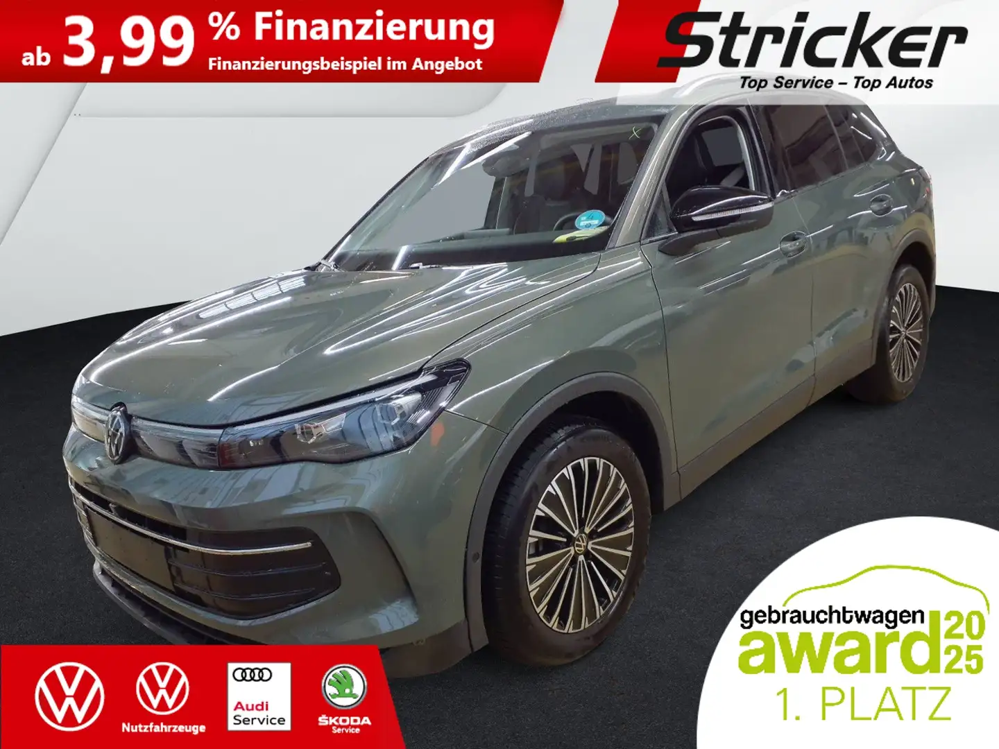 Volkswagen Tiguan Goal 2.0TDI DSG 349,-ohne Anzahlung Navi AHK Kame Grün - 2