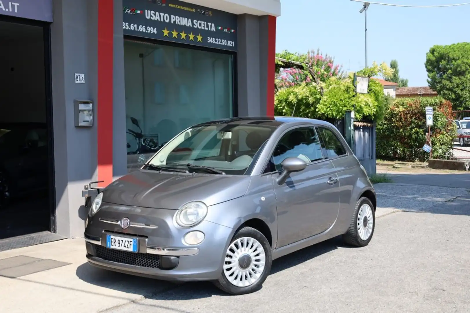 Fiat 500 1.2i Lounge per NEOPATENTATI Tetto PANORAMA Clima Grigio - 1